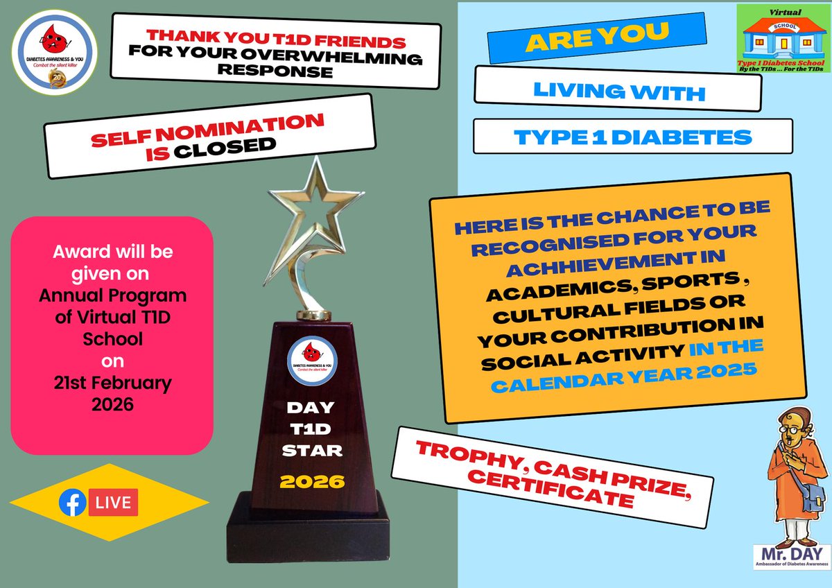 dayorgin1's tweet photo. THANK YOU!!!
Watch this place for NEXT UPDATE.
#t1d #t1dwarrior #DAYT1DSTARaward #T1DAwareness #T1DLooksLikeMe #VirtualT1DSchool #DAY https://t.co/dP45usIc2x