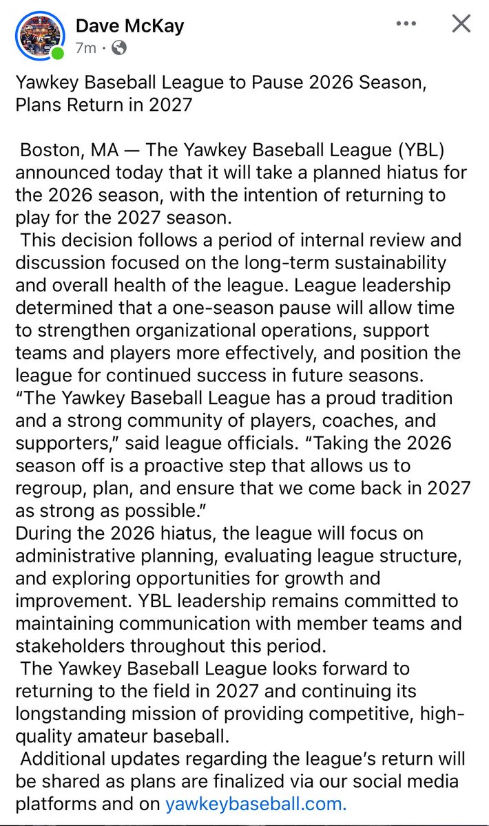 The Yawkey League tweet media