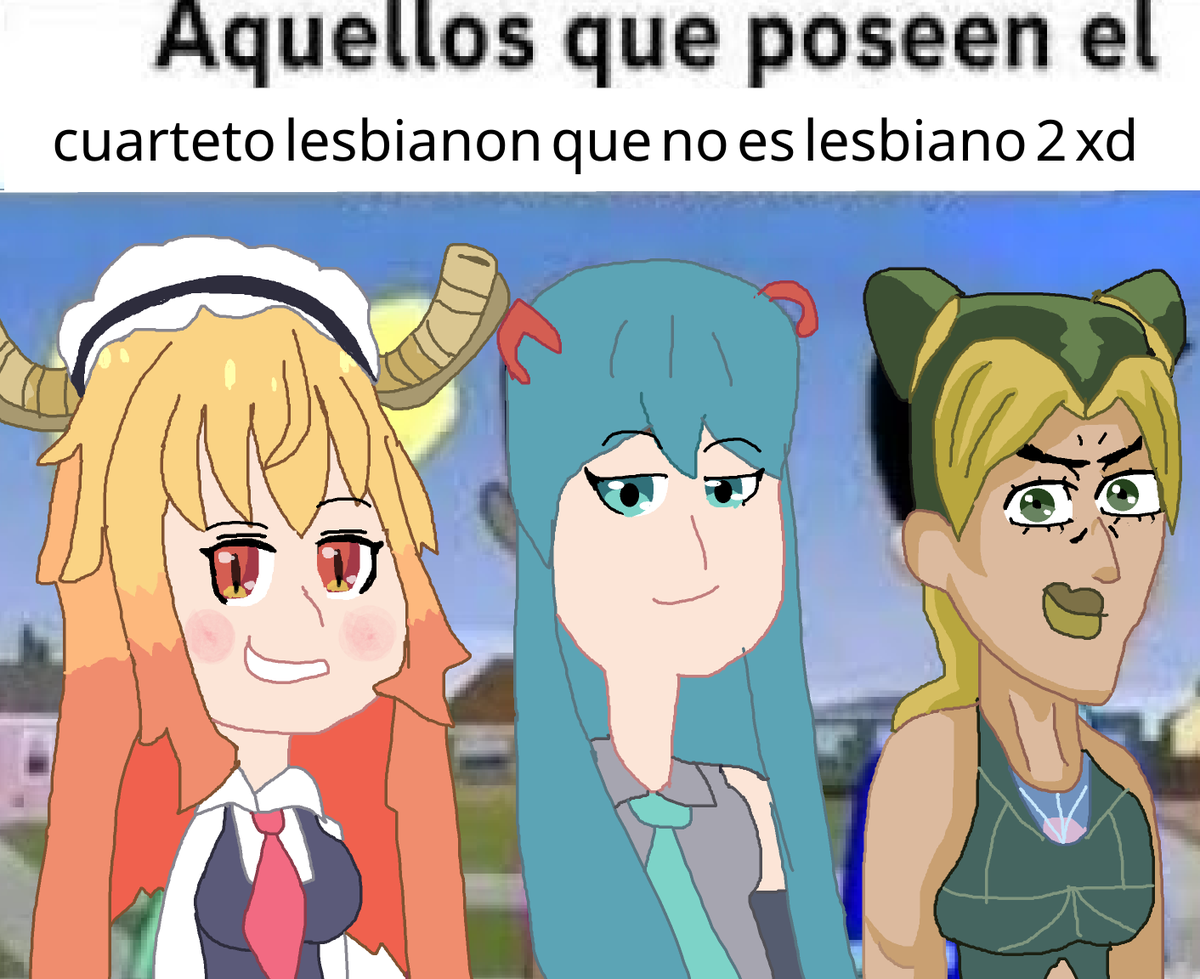 emidraws2011's tweet photo. aquellas que poseen el lesbianismo 2 #fanart #art #curi #meme #miku #vocaloid #thoru #misskobayashi #jolyne #jojos #jjba #stoneocean https://t.co/KoaKcU04mx