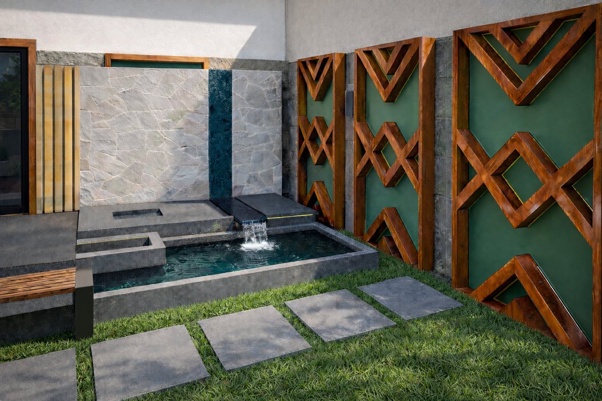 444cissy17255's tweet photo. A quiet corner defined by layered stone, flowing water, and bold geometric detailing.

FOR OUR OWN DESIGN
CALL/ WHATSAPP - 0778623536
Let's Inspire Freshness
https://t.co/fGQB9cId6S
Uganda

#LandscapeDetails #GardenFeature #DesignInFocus https://t.co/0JUxdIV22L