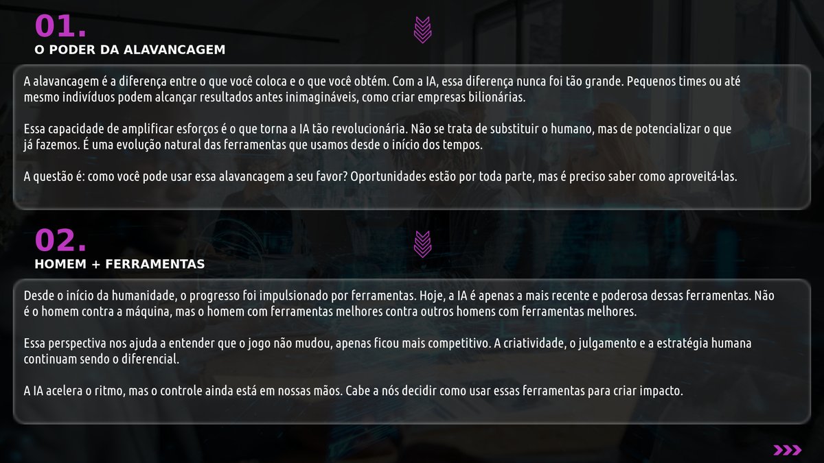 Post4All's tweet photo. A IA não substitui o humano, mas amplifica resultados. O jogo é o mesmo: homem + ferramentas. Só ficou mais intenso. #InteligenciaArtificial #Tecnologia #Inovacao https://t.co/Ub4LB6ymh1