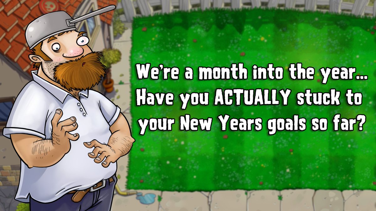 PlantsvsZombies's tweet photo. "ThIs yEaR I'Ll LoCk iN" A month in the year so far, how is it going so far? https://t.co/fHnWu3LLje