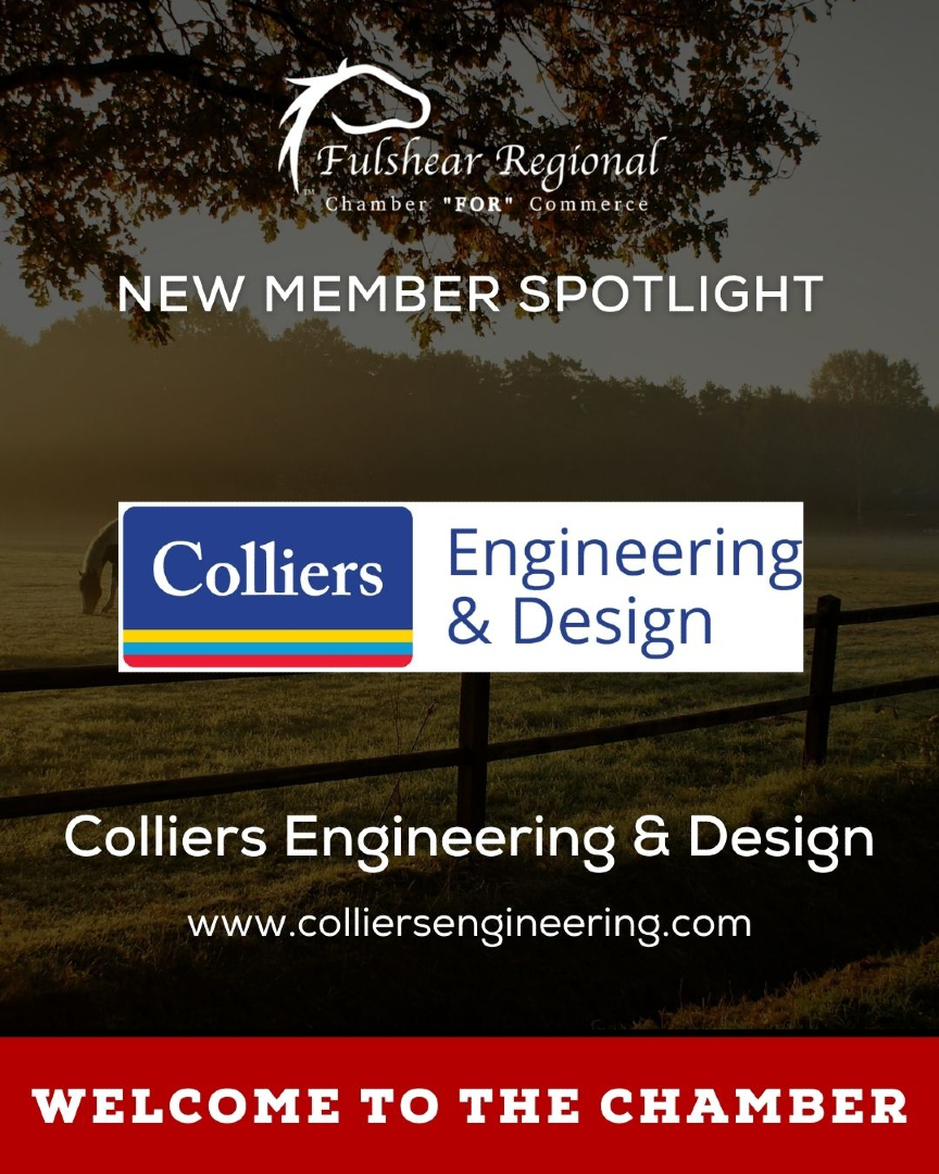 FulshearChamber's tweet photo. Help us give a warm welcome to Colliers Engineering &amp; Design as a new member of the Fulshear Regional Chamber FOR Commerce! 

We’re glad to have them join our Chamber community. Welcome!

#NewMember #ChamberMember #FulshearTX #SupportLocal #BusinessCommunity https://t.co/FzE8hqIfpm