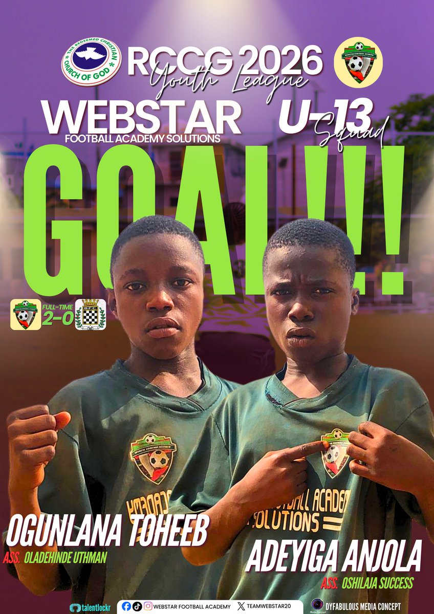 TeamWebstar20's tweet photo. Great game in todays game
Our U-8 kids represent U-10 and they really played to my satisfaction.
Why our U-13 kids also played a beautiful football and won  2-0,great one guys we move to the next one.
Work over for U-15 game 3point for our U-15
#fypシ❤️💞❤️  #rccgworldwide #goals https://t.co/uSKySVyuv8