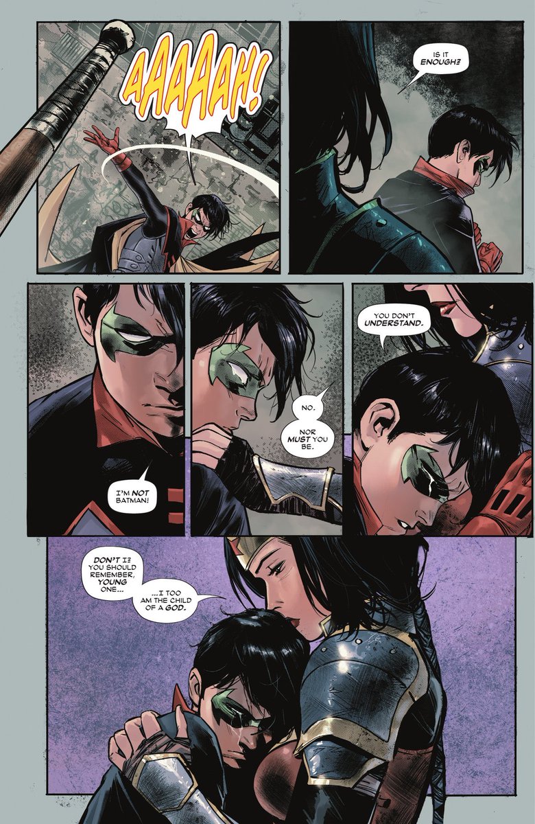 Kramerismm's tweet photo. @Gothams_Kitchen @julezeater “i too, am the child of a god” bullshit like this is why some people dislike batman. his stories are good but holy shit he is not a god and when he’s written or mentioned that way it’s insufferable https://t.co/IF2iKn16vY