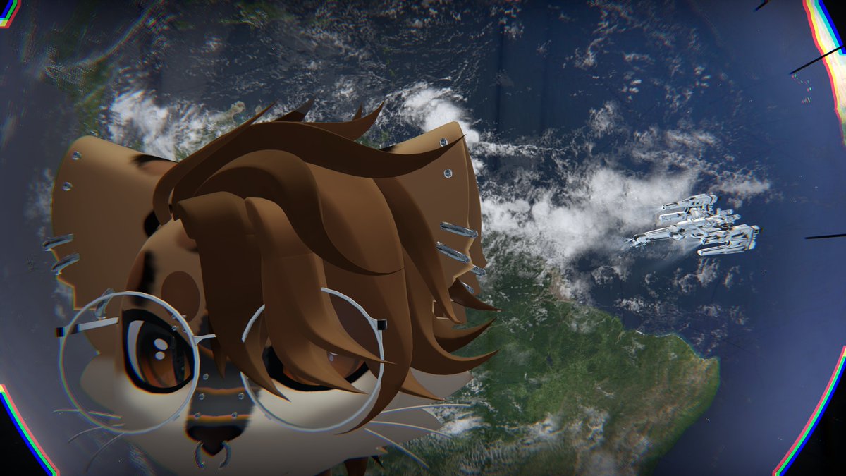 Foxplushie_'s tweet photo. So uh we managed to escape. In the mean time look at this cool planet I found.

#vrchat #mayu #vrphotography #vrchatavatar #furry #vr #vrchatcommunity #vrchatphotos https://t.co/J5fIhxp7pK