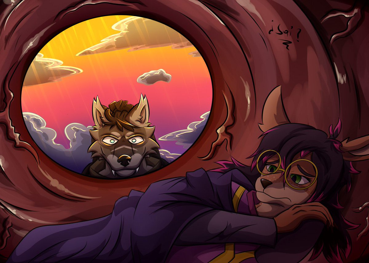 Raindeer Sad and downcast, hidden in Aldric's foreskin 

Drawing for  @Tayl0rmint1 y Hanna On Facebook, about his DND characters
#furryartists #furry #Male #Foreskin #macro #micro