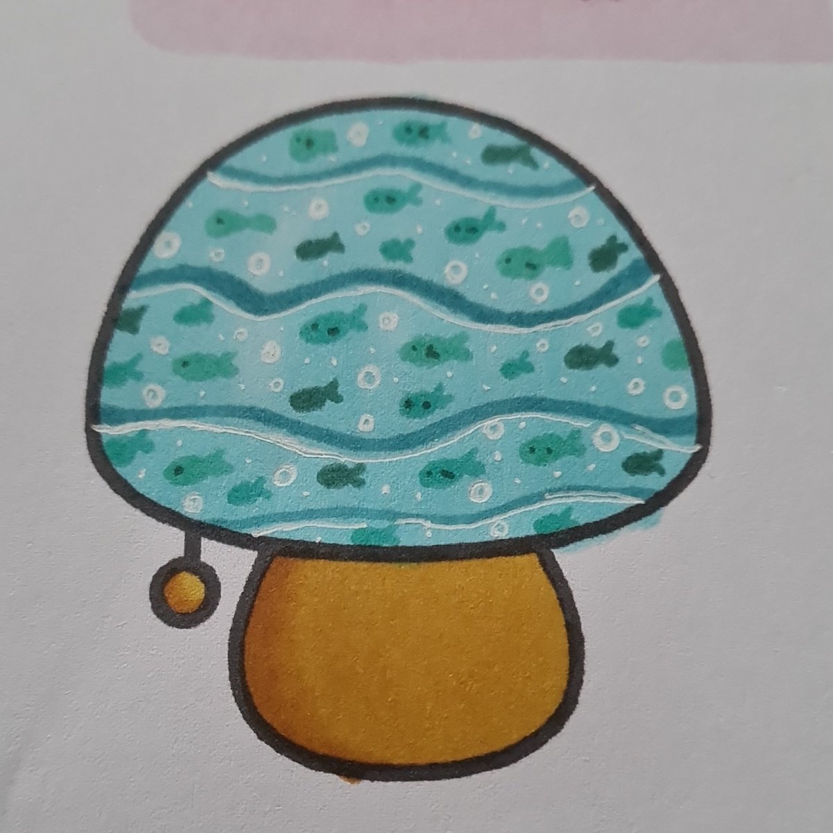 Warm up colouring from today - still getting used to all the markers LOL also can't draw a lime or a fish RIP