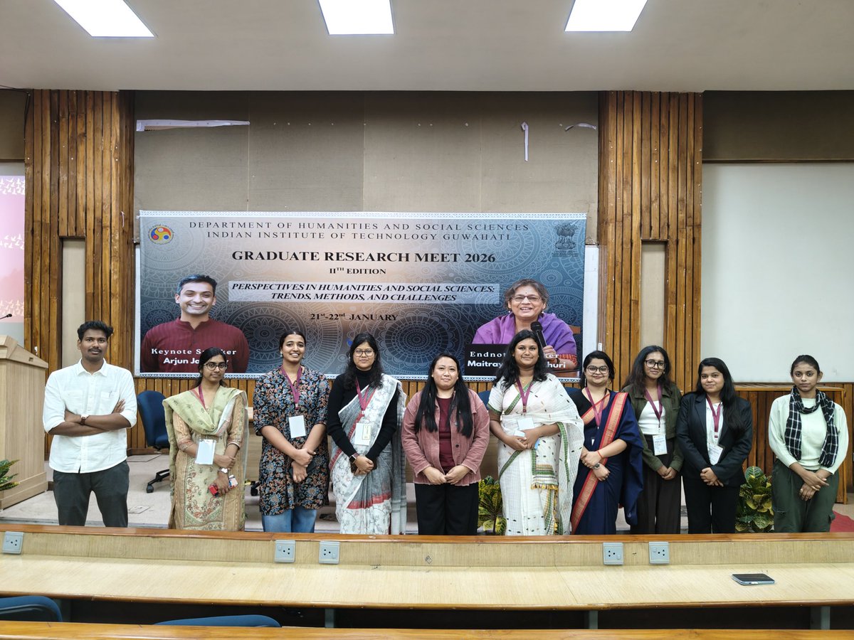 hss_grm's tweet photo. Day 1 of GRM’26 witnessed 12 panels and 28 presentations ranging diverse disciplines. Prof Arjun Jayadev’s keynote address shared insights on the importance of humanities and social sciences. 

#iitguwahati #grm2026 #graduateresearchmeet #PhD https://t.co/zHkOzUOyk6