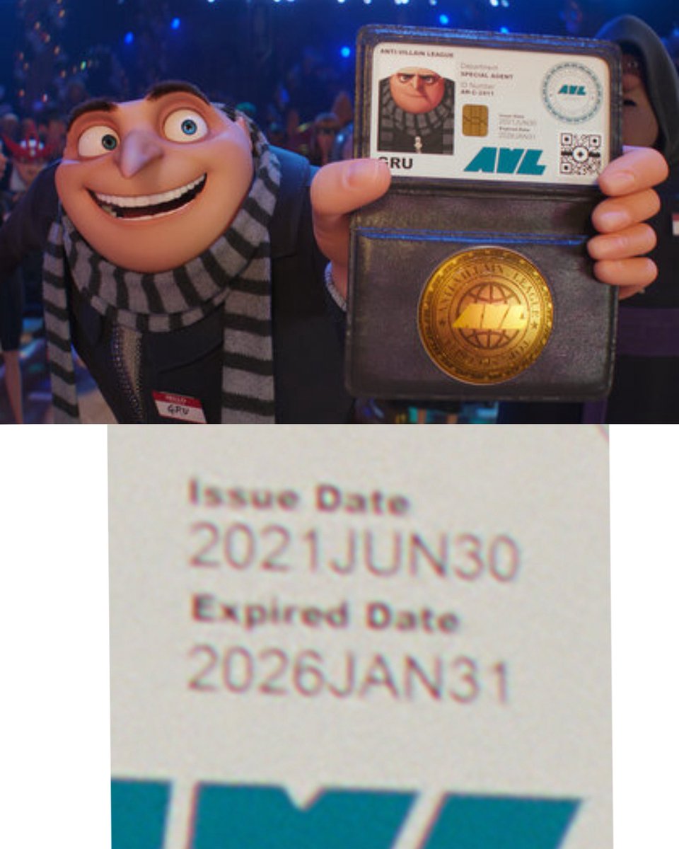 Today, Gru’s AVL license has officially expired. 

The Despicable Me villain-to-hero run might be in danger.