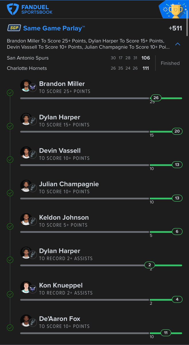 SGP_Vick's tweet photo. CASH IT ✅✅✅✅✅

For all the people saying the halftime slip didn’t cash, you must be blind as 💩

Over 200 messages already from ppl that cashed and over 1,000 winners in my discord from it. 

WE CONTINUE TO EAT FOR FREE ✅✅✅

SENT TO X FOR FREE TOO https://t.co/Rndkg7LyCl