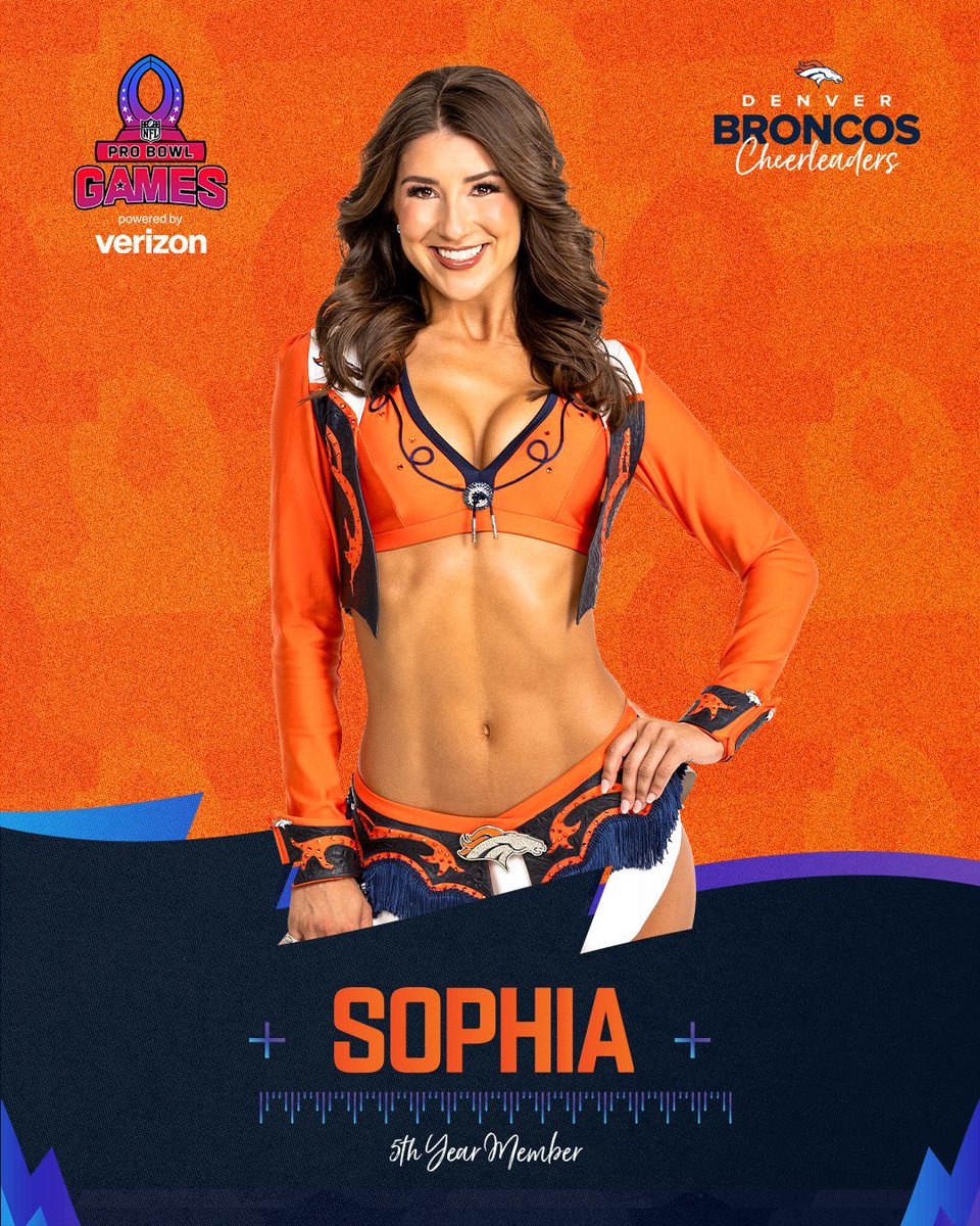 BroncosCheer's tweet photo. DBC Sophia is Pro Bowl Bound! RT to send some Mile High Magic with her 🤩✈️✨

#NFLProBowlCheerleaders https://t.co/Is3eMxB2Fu