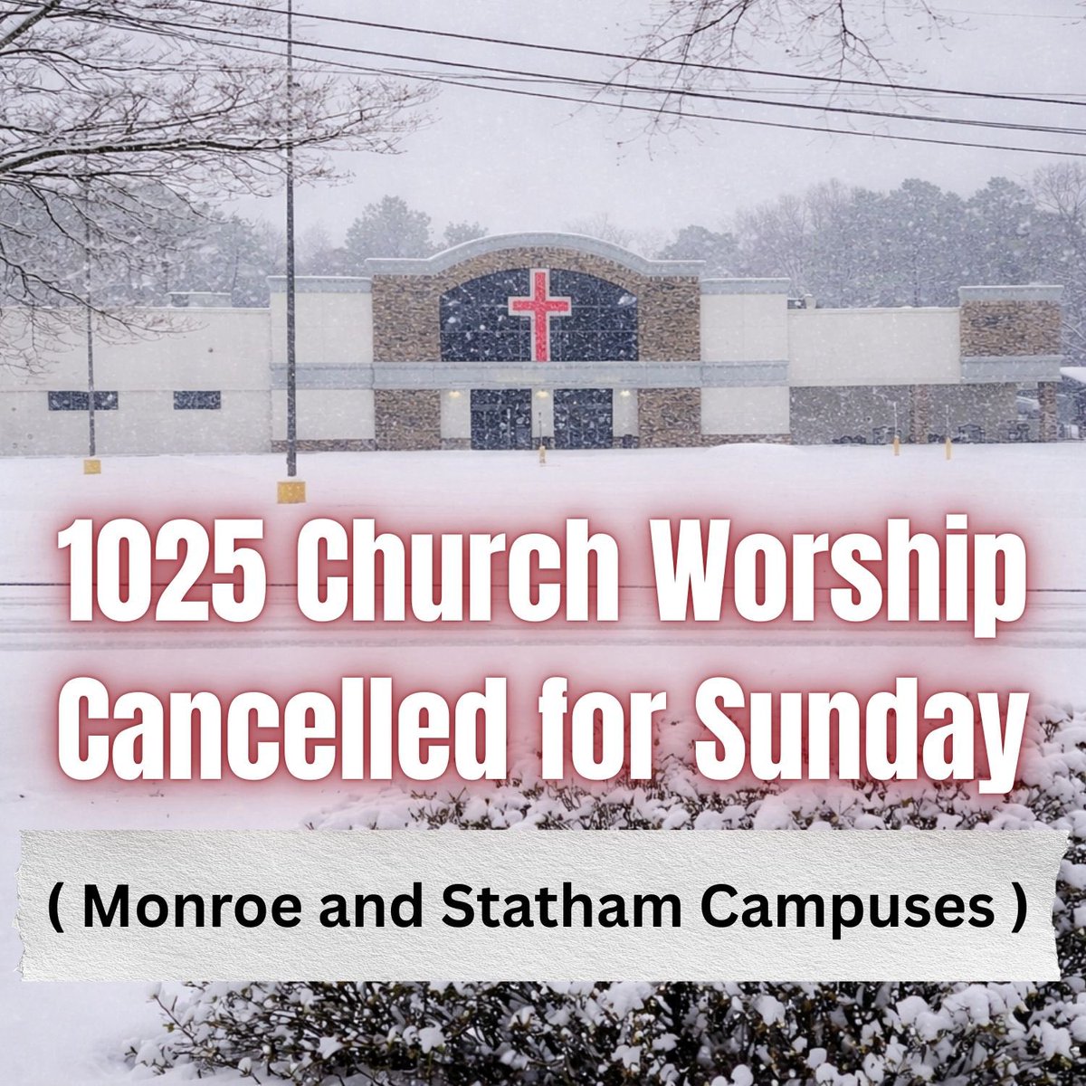 1025Church's tweet photo. We love you all and are already looking forward to being back together soon!  Stay warm, stay safe, and take a moment to thank the Lord for a wonderful week and a beautiful reminder of His creation!  ❄️ https://t.co/gwWfN7VaHe