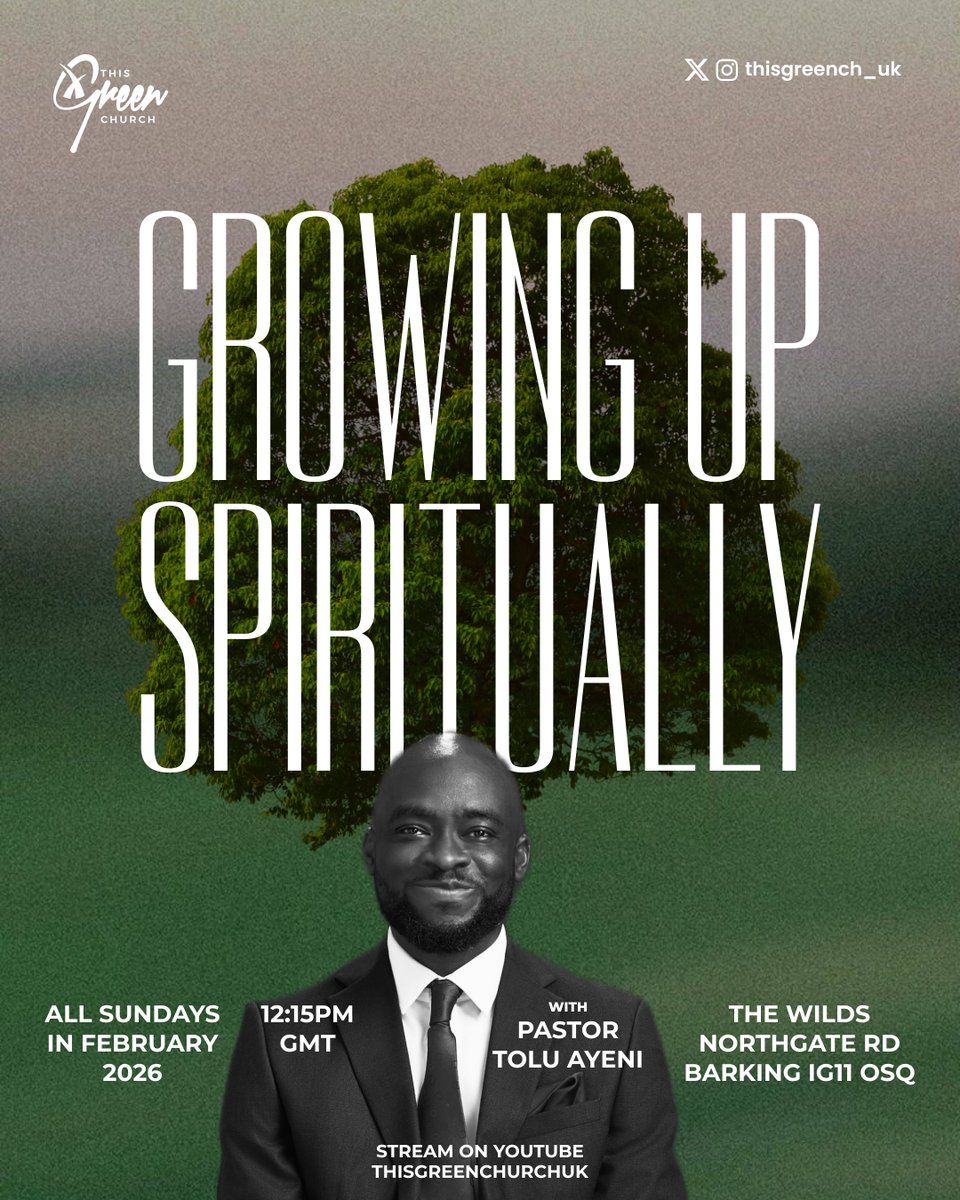 TolulopeAyeni's tweet photo. Why I invite people to my local church.

@ThisGreenChurch
We believe church is a bible school for believers, we take accurate exhaustive teaching of scripture very seriously.  

Our members are trained and made accountable for a very consistent prayer life, we have a system in place to help every member pray extensively everyday.  

We are a serious church, no bells or whistles, we are WORD and SPIRIT people. 

Our members are trained to yield to the Spirit and move in the Spirit. Our members are trained to prophesy, minister to the sick, etc  

Our approach to church growth is as the early church - evangelism and discipleship, every member is trained and encouraged to reach the lost and serve the saints.  

Join us tomorrow in Lagos or London. 

Lagos 9am, 30b Opebi rd, Ikeja (beside spectranet)  

London 12:15pm, The Wilds, Northgate Rd, Barking Riverside. IG11 0SQ.