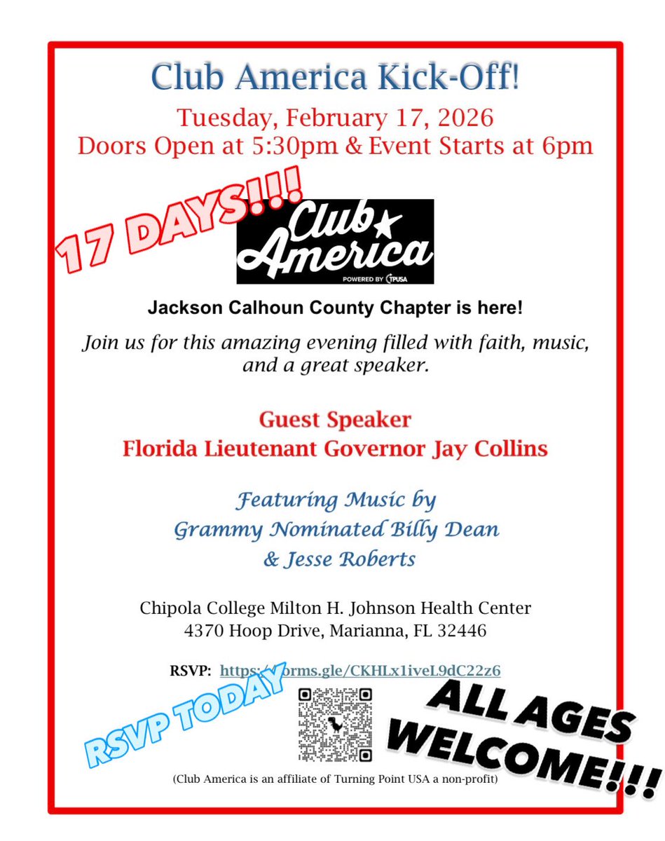 CAJAXCALCOUNTY's tweet photo. 17 DAYS!!! FLORIDA PANHANDLE THIS EVENT IS FOR YOU ALL AGES ARE WELCOMED!!! RSVP TODAY FOR FASTER ENTRY INTO THE EVENT!!!
RSVP:https://t.co/ju0DHdr4zX https://t.co/jgLftLSC6U
