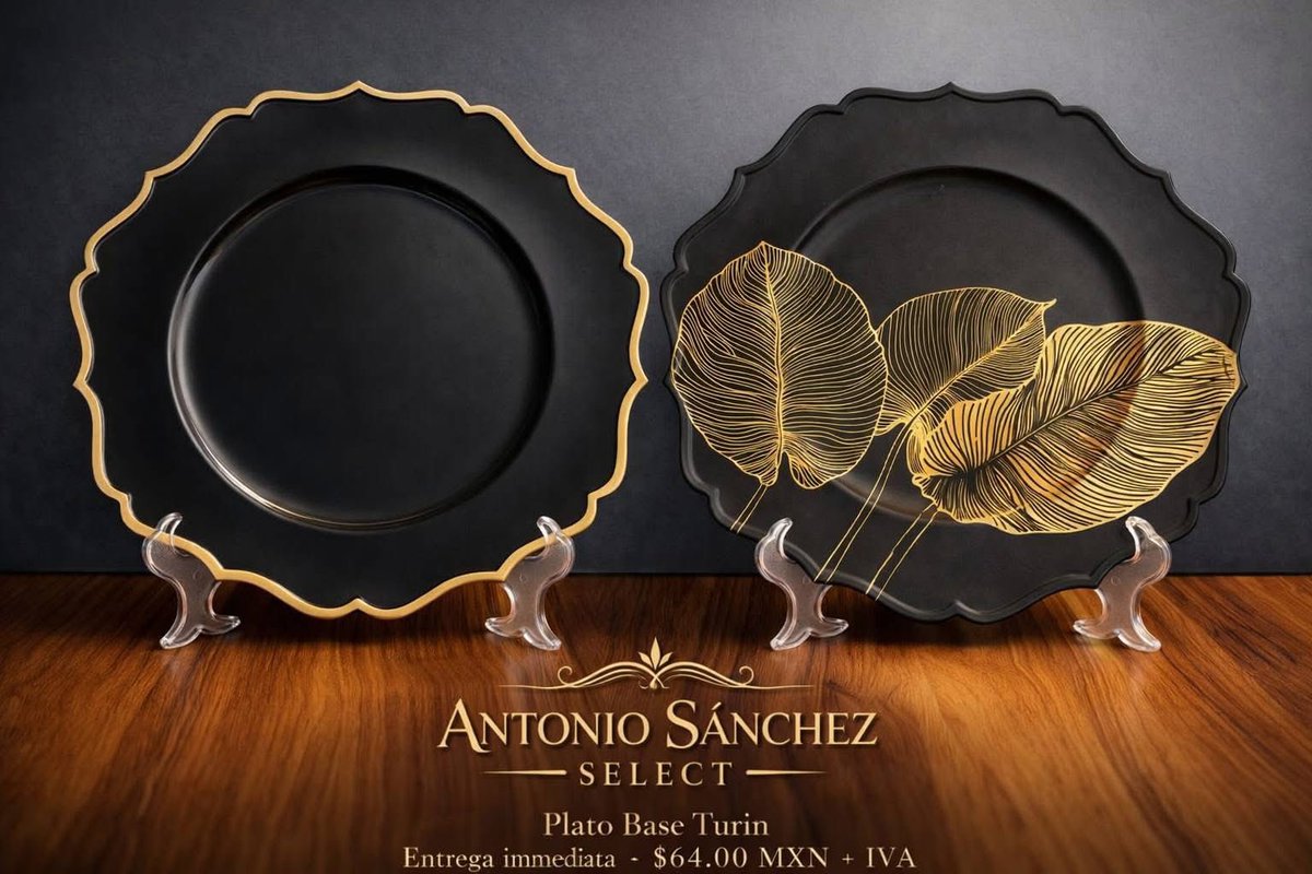 ✨ PLATO BASE TURIN ✨
Antonio Sánchez Select
Elegancia clásica con un toque contemporáneo que realza cualquier montaje 🍽️✨
El Plato Base Turin destaca por su diseño ondulado y su delicado filo dorado, ideal para bodas, banquetes y eventos de alto nivel.
✔️ Diseño premium