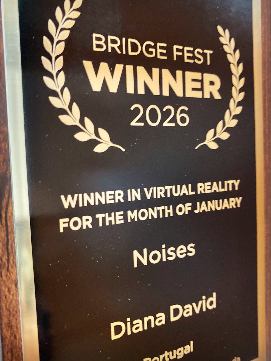 Award Diana David; director, artist- Portugal
#bridgefestiff #vancouver #canada #usa #portugal virtual reality shortfilm featurefilm festival filmfestivals <a href="/FestBridge/">Bridge Fest</a> <a href="/FilmFreeway/">FilmFreeway</a>