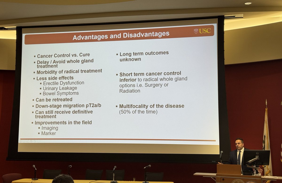 USC_Urology's tweet photo. Dr. Amir Lebastchi gives a comprehensive talk about focal therapy outcomes. #USCurology #practicalurology26 https://t.co/tY5mttp2Pc