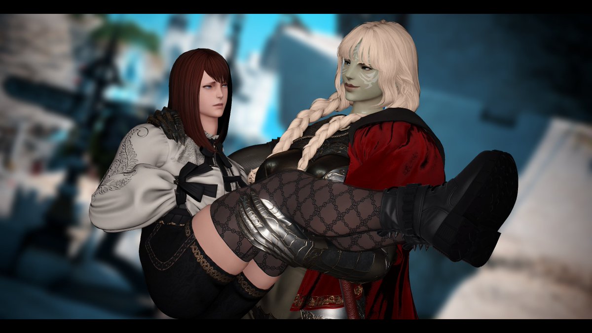 When Yuri hired <a href="/RoegadynTea/">RoegadynTeaDrinker</a>'s Dhemgeim as a bodyguard he knew she was going to protective but he didn't think she'd insist on carrying him through town the whole time... He secretly enjoys it.