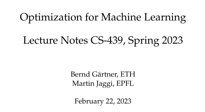 Riazi_Cafe_en's tweet photo. EPFL's "Optimization for Machine Learning".  

PDF (2023): https://t.co/yXTer78n6k
Video (2021): https://t.co/bMYJ37amWt https://t.co/ogcZfvNpEH