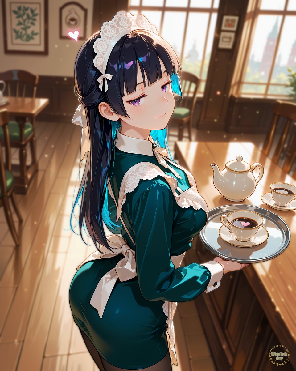 メイドさんとコーヒー #AIイラスト #オリジナル