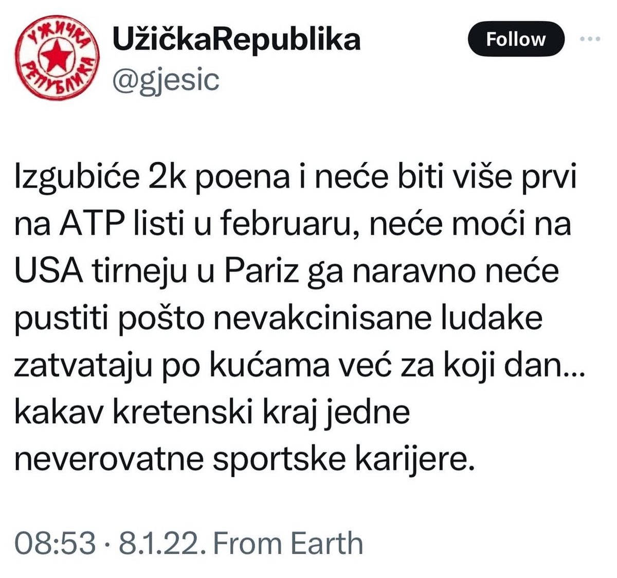 Bile su dve pandemije. Jedna je bila kovid. Druga je udarala u mozak i psihu. U svim pravcima i na svim nivoima. Nakon što sam ovo podelio, izbrisao me i blokirao. Svuda.