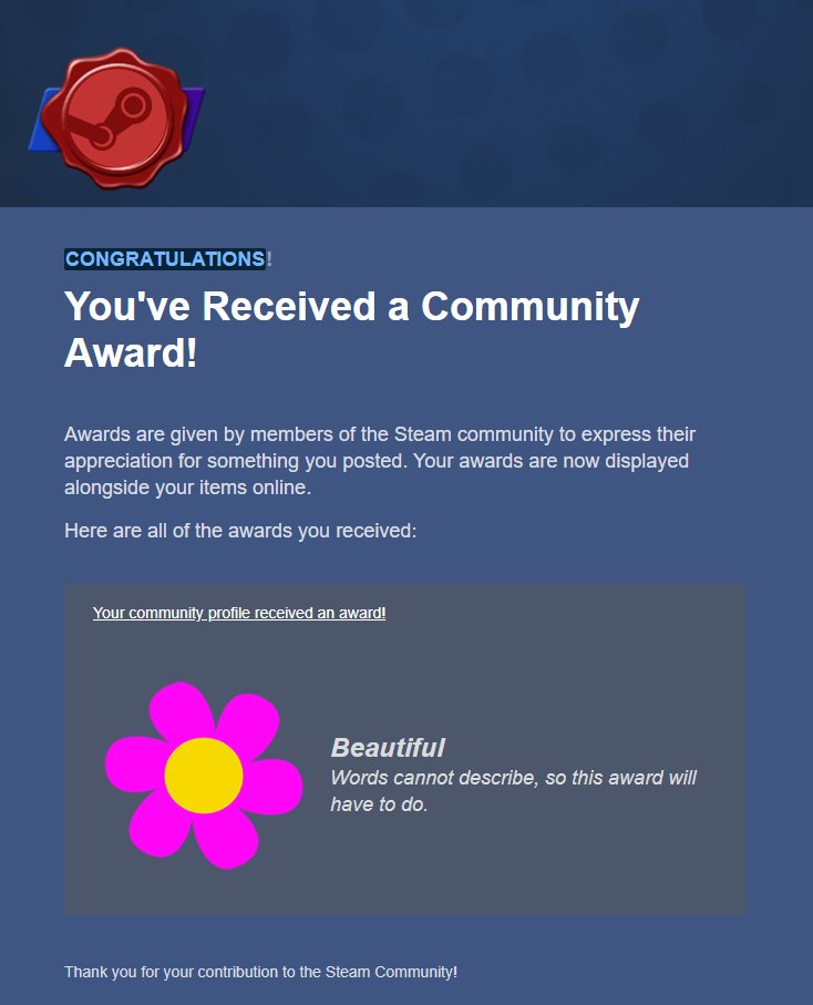 WAIT WHA- that's actually so cute ?? 🥹💜

I love everything that <a href="/Steam/">Steam</a> and Valve does for the gaming community keep being amazing!