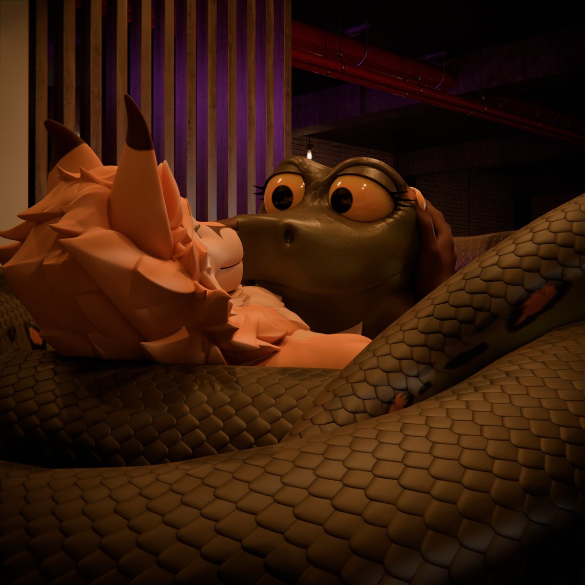 Isn't she a cutie? Imagine sleeping with a giant anaconda pet 🐍 - Wonder what happens if she gets hungry!

🐍 is by <a href="/snek3d/">snek3d</a>