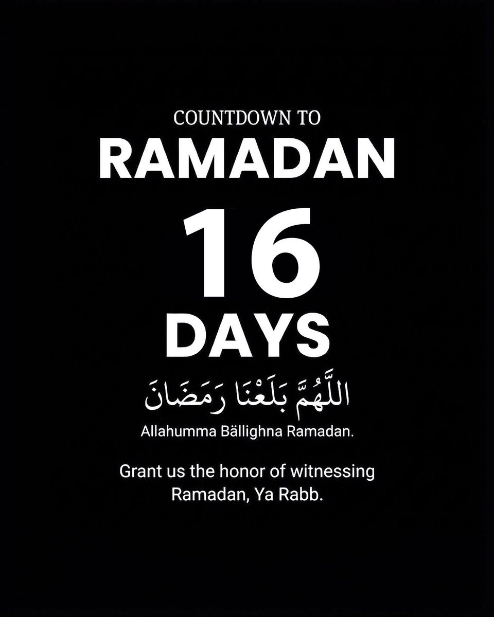 islamtics's tweet photo. 16 Days until #Ramadan 💚 https://t.co/0nuFNqmF83