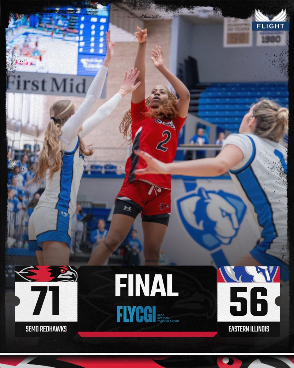 FINAL‼️

The REDHAWKS pickup a HUGE road victory this afternoon in Charleston for their 4th win in OVC play 😤  Raissa Nsabua with a perfect 6-6 shooting day and 14 points! 

Back in the Show Me Center next Thursday to take on Morehead State!

#FeelinRowdy x #FindAWay x #NCAAWBB