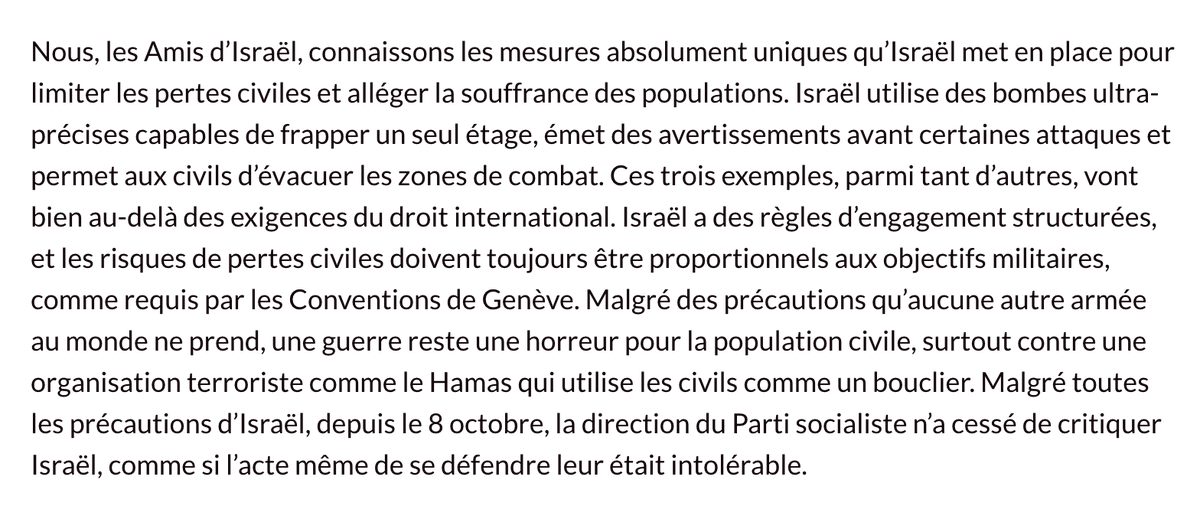 Il suffit de lire mon thread pour voir que j'attaque Ariel Weil sur ses prises de position, pas sur sa judéité.

Il a signé un texte prétendant qu'Israël prend des "mesures absolument uniques" pour "limiter les pertes civiles et alléger la souffrance des populations".

1/7