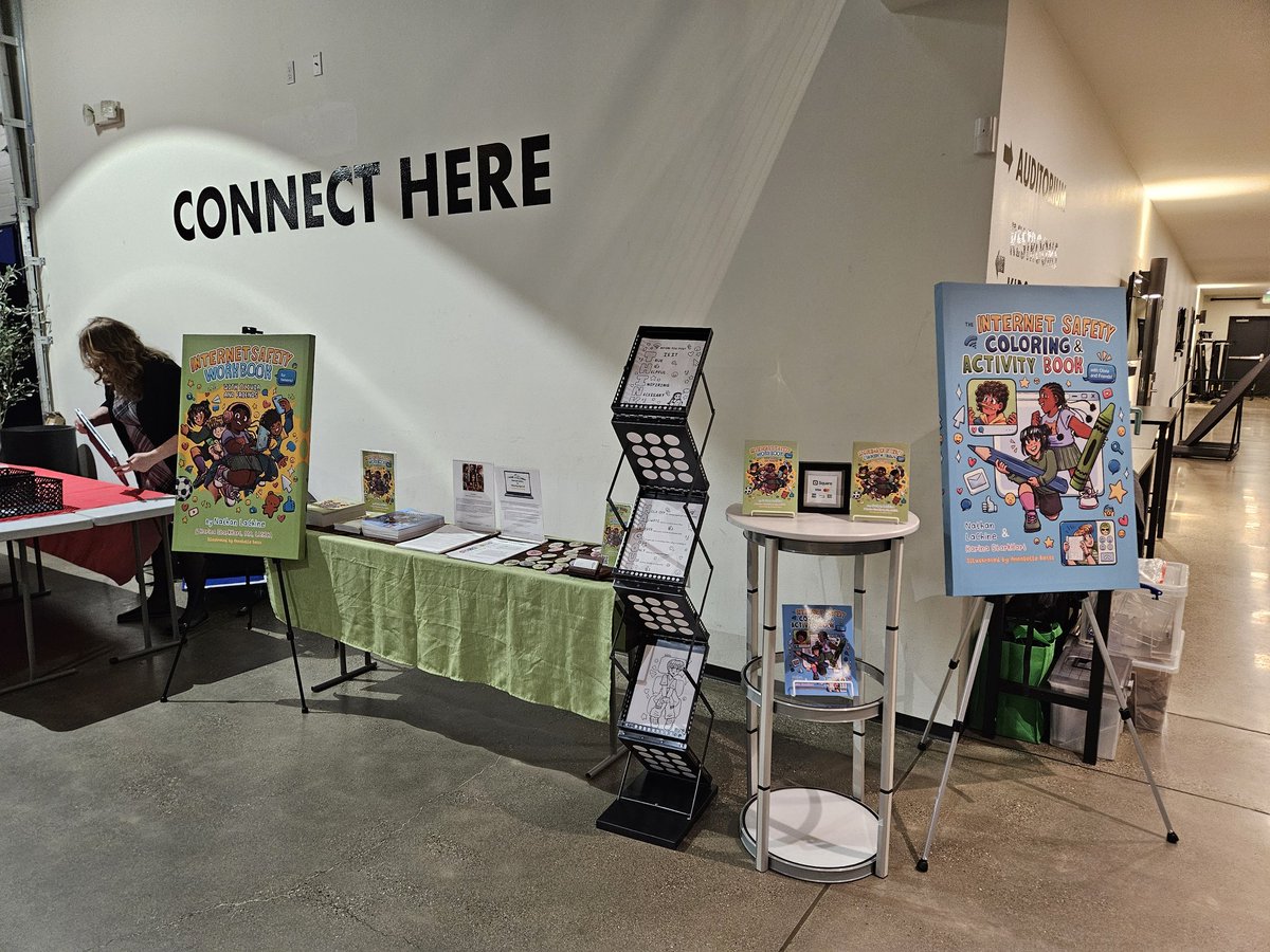 ECSupport_org's tweet photo. We’re having important conversations that help parents empower their tweens, promote safe online habits, and keep learning engaging and age-appropriate. Swing by to pick up your signed copy of the Internet Safety Workbook for Tweens and continue the conversation at home. https://t.co/wYAmvXQqgn