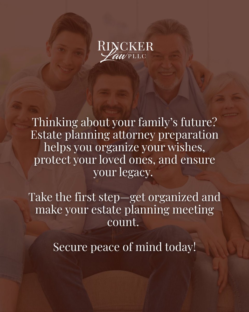 RinckerLaw's tweet image. ✅ Ready to make your first estate planning meeting stress-free?

Check out our latest blog! 

👉 Read more here: rinckerlaw.com/8-tips-estate-…

#EstatePlanning #LegalTips #RinckerLaw
