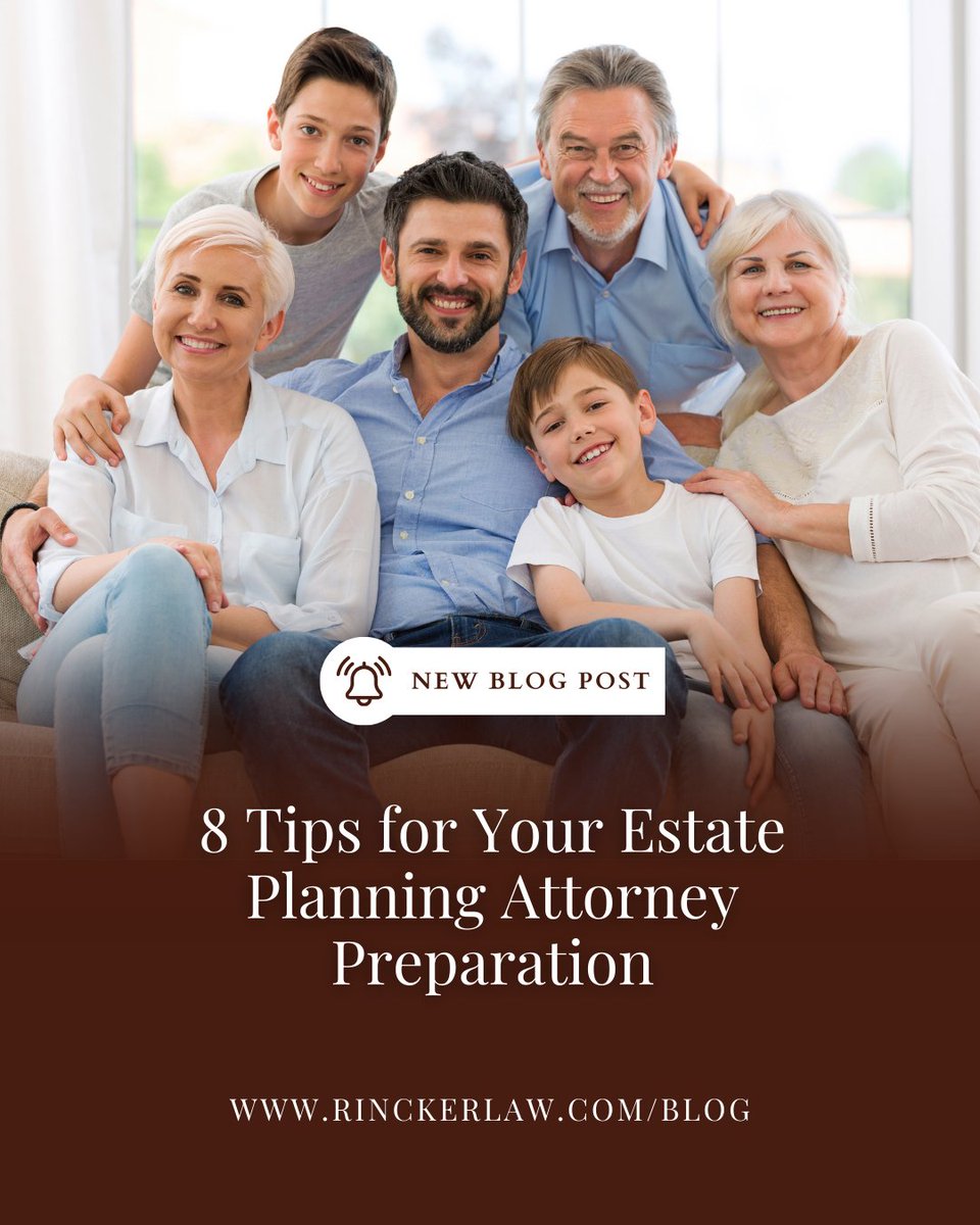 RinckerLaw's tweet image. ✅ Ready to make your first estate planning meeting stress-free?

Check out our latest blog! 

👉 Read more here: rinckerlaw.com/8-tips-estate-…

#EstatePlanning #LegalTips #RinckerLaw