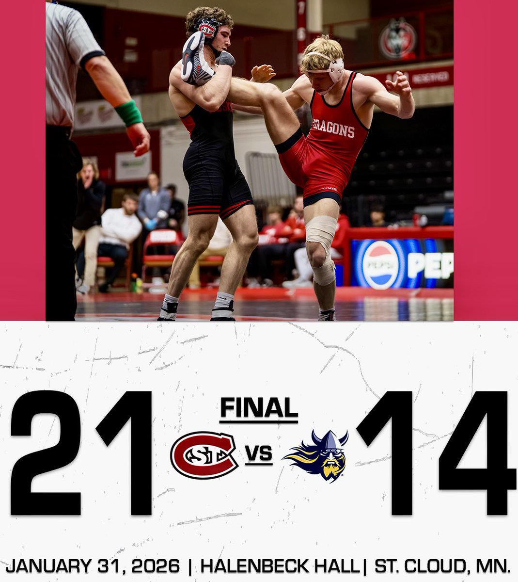 Staying undefeated in the NSIC😤

Tech fall for Zach Glazier

Major decision for Dominic Ducato

Decisions for Ben Aranda, Joel Jesuroga, Gabriel Smith, and Cole Glazier
#blackandrededge⬛️🟥