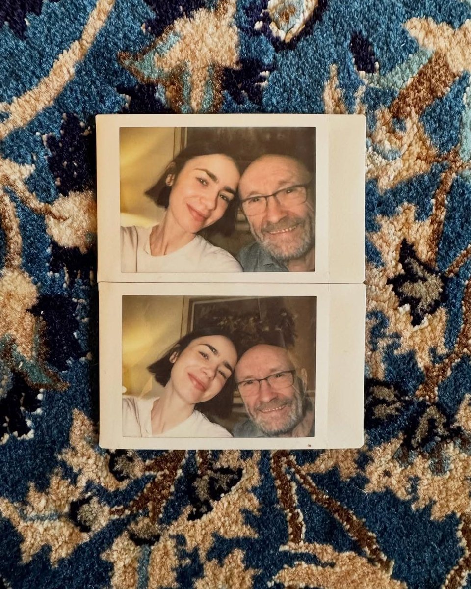 enews's tweet image. To us, he's Phil Collins, but to Lily Collins, he's just Dad. ❤️ (📷: IG/lilyjcollins)