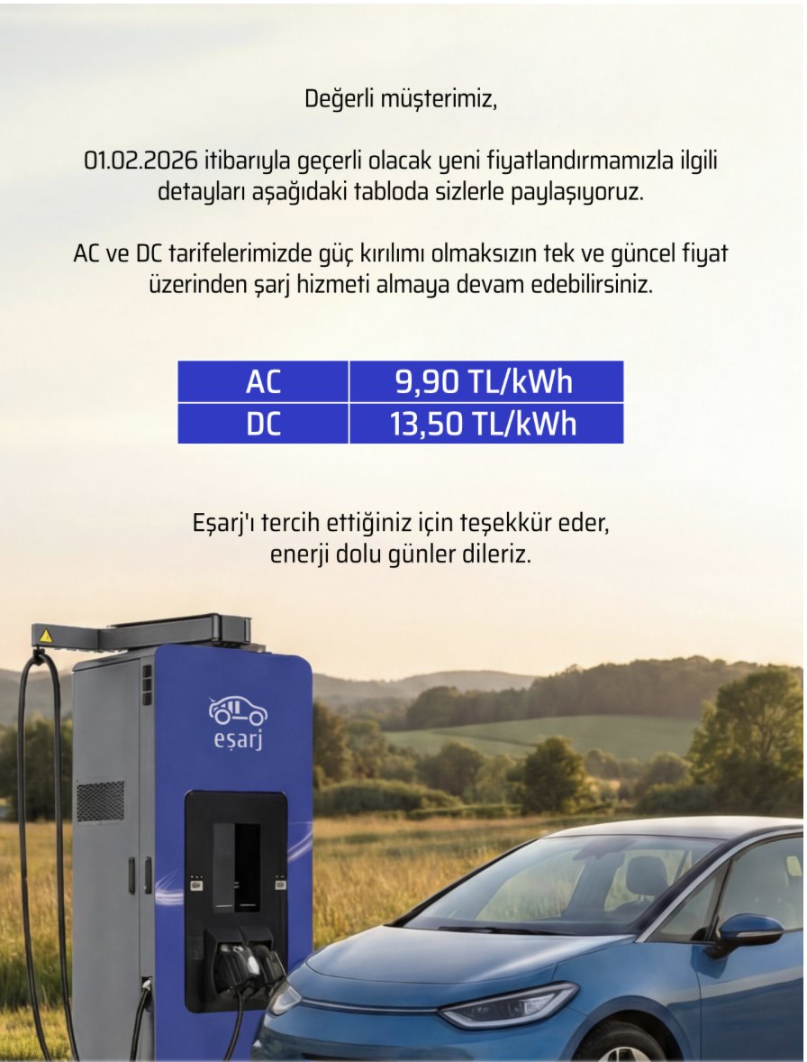 TOGG_Team's tweet image. Eşarj Ve Wat Mobilite Şarj Fiyatlarına Güncelleme Geldi!

#togg #sarj