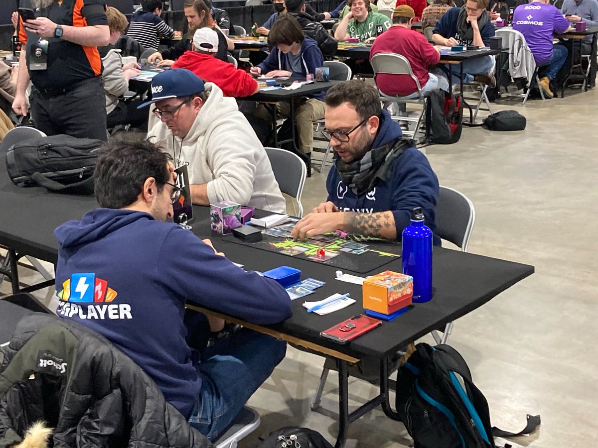 ChannelFireball's tweet photo. During Round 13, @ReidDuke was able to get a few more pics of #TeamTCGplayer in action! Good luck, all! #PTECL https://t.co/9ebGoJ72FE