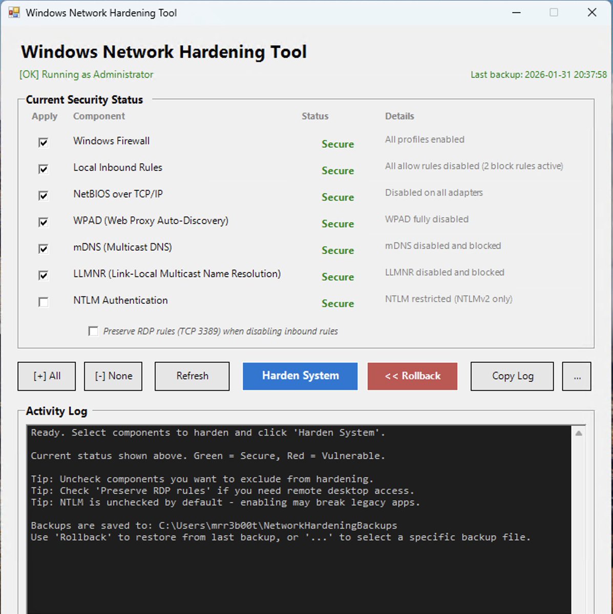 UK_Daniel_Card's tweet image. l0ck3d d0wn! #Widows #hardening #Network #NTLM #WPAD #MDNS #LLMNR #FuckResponder #FuckCohersion