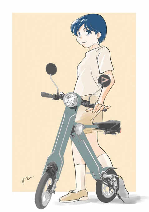 自転車トレスして描いた絵