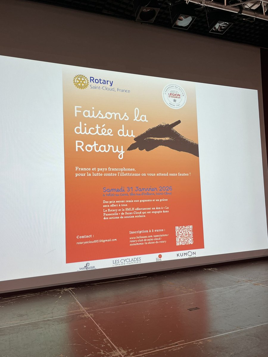 Rotarystcloud16's tweet image. Beau succès pour première édition de la dictée du @Rotarystcloud16 avec plus 100 personnes de tous âges, en présence maire @VilleSaintCloud, @ericberdoati et @Sego2Larminat .
Bénéfices pour #LaPasserelle, asso de soutien scolaire.
Prochaine édition 30/01/2027