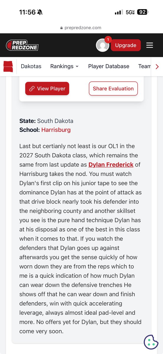 Dylan Frederick 27’ OL/DL tweet media