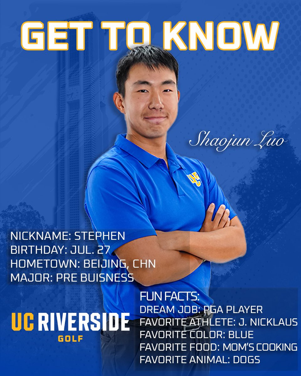 ucrmensgolf's tweet photo. Teeing off on Monday to open Spring play! Take some time to get to know your Highlanders! ⛳️🏌️‍♂️

#GoHighlanders https://t.co/w5UK23Fv6i