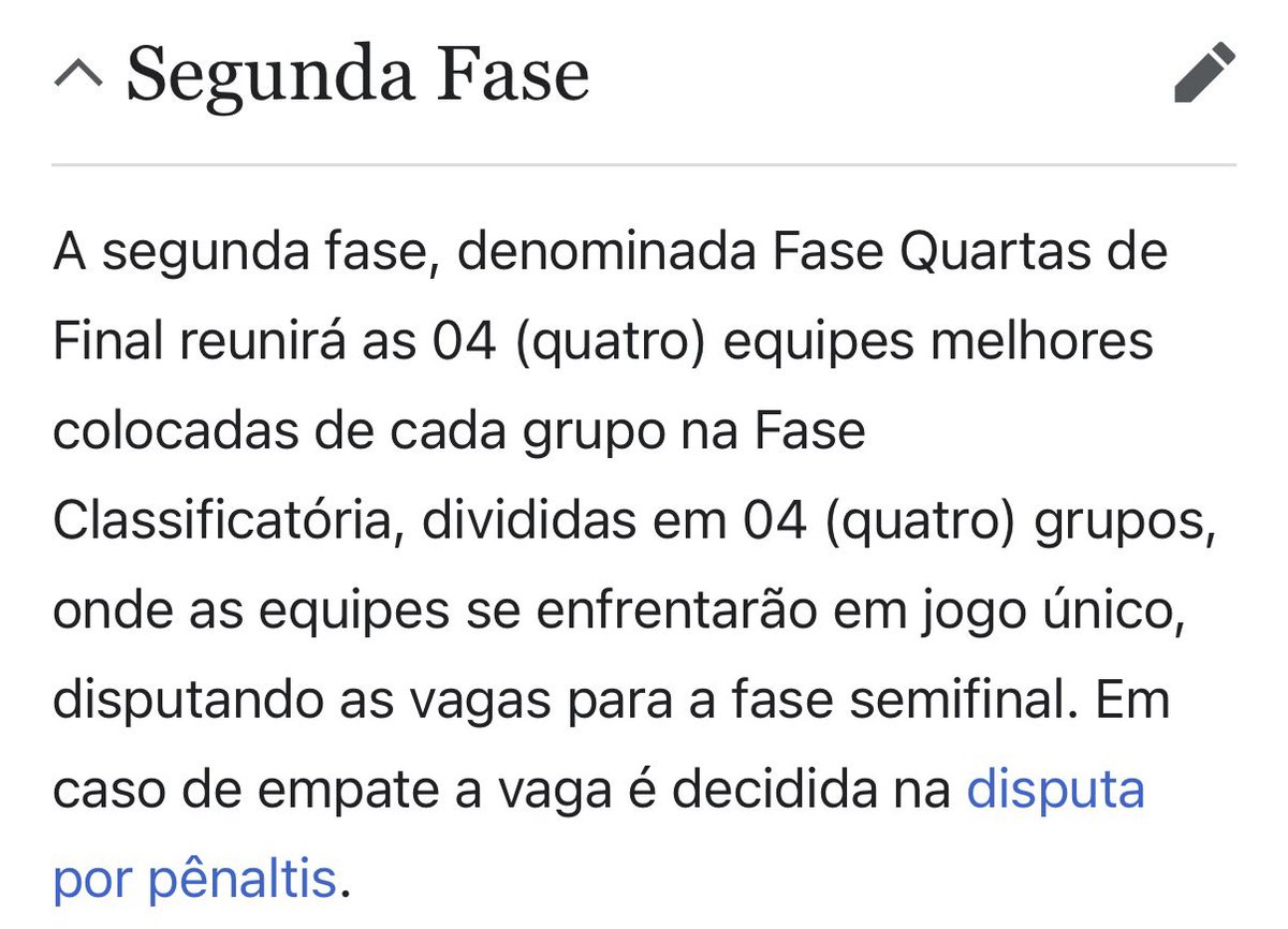 Tá aqui, <a href="/sportv/">sportv</a>. Para de dizer que o confronto das quartas é de ida e volta.