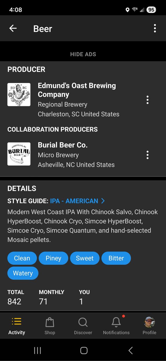 scottvillers's tweet photo. #drinkcheck #scbeer #ncbeer @eobrewingco x @BurialBeer collab / "Boundless And Bare" West Coast IPA https://t.co/c2W1yJYCmg