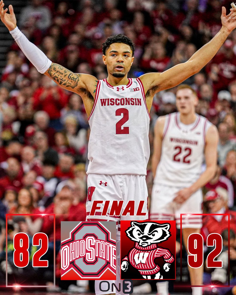 Evan_Flood's tweet image. Nick Boyd: 21 points, 2 assists

John Blackwell: 22 points, 4 rebounds, 4 assists

Austin Rapp: 19 points, 6 rebounds

Nolan Winter: 11 points, 11 rebounds, 3 assists

Aleksas Bieliauskas: 10 points, 7 rebounds

#Badgers have now won four straight against Ohio State.