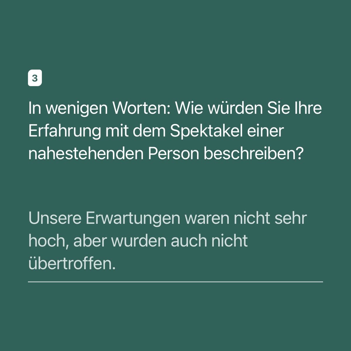 Wir waren an einem immersiven Event und es gab ein Feedback-Formular