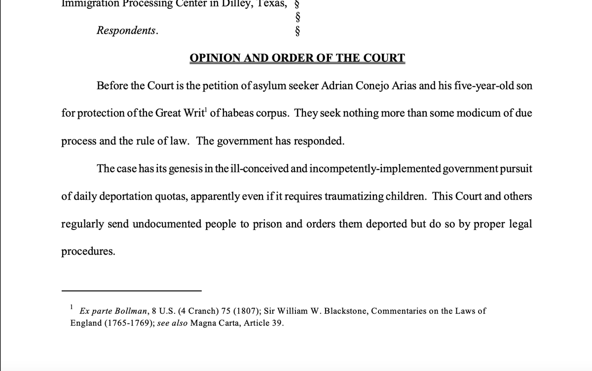 greg_price11's tweet image. A federal judge in Texas just ruled that 5-year-old Liam Ramos and his illegal alien father must be released from detention.

This is, without a doubt, the most ridiculous judicial ruling that we have seen during the Trump admin.

The judge cites Jefferson's list of grievances…