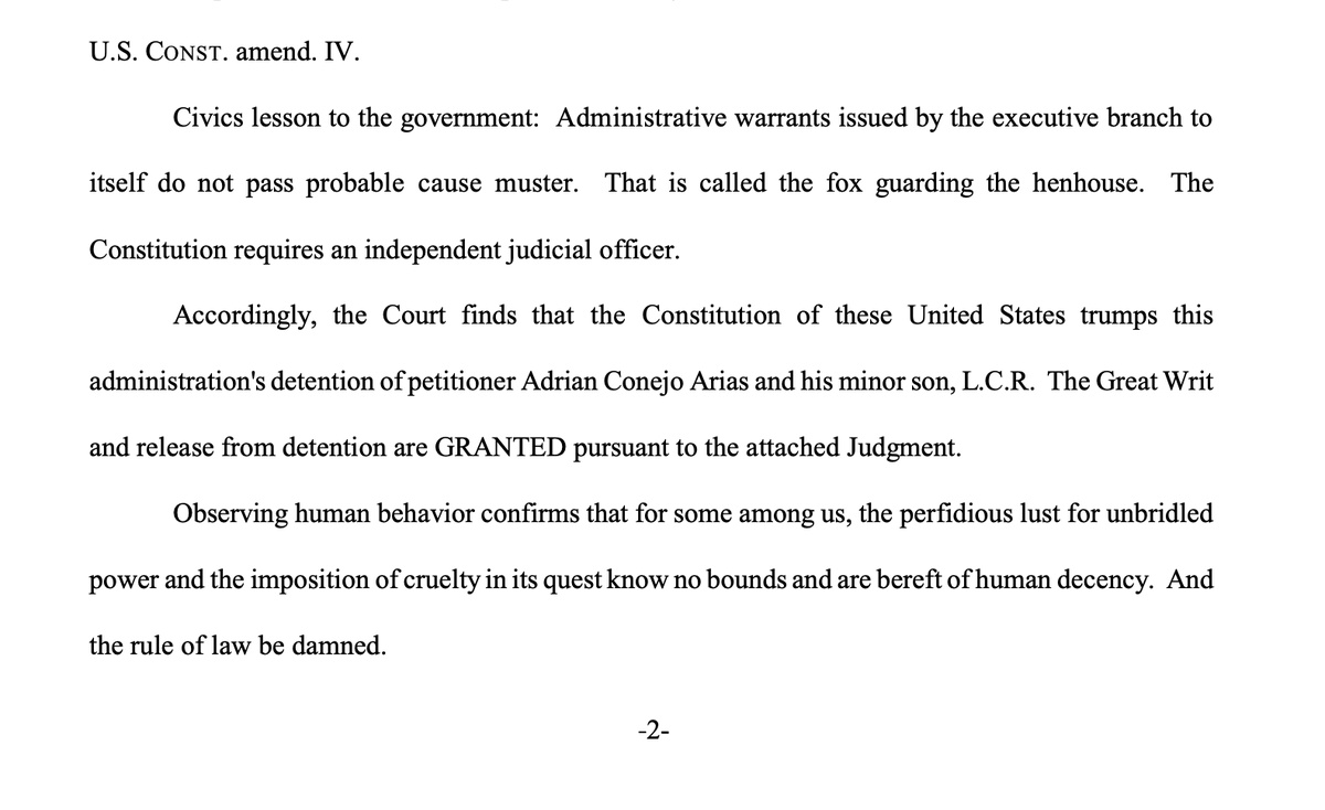 greg_price11's tweet image. A federal judge in Texas just ruled that 5-year-old Liam Ramos and his illegal alien father must be released from detention.

This is, without a doubt, the most ridiculous judicial ruling that we have seen during the Trump admin.

The judge cites Jefferson's list of grievances…