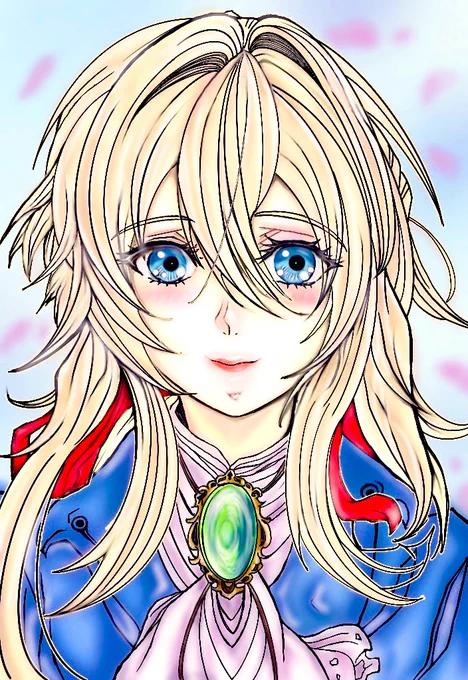 おはようございます ヴァイオレット完成です 久しぶりに描きました #illustration #ヴァイオレットエヴァーガーデン